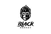 Black Monkey Logo, a Graphic by VectorCrow (Thumbnail 2 of 3)