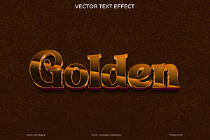 Golden 3D Text Effect Vector EPS, an Action Add-On by Imamul001