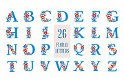 Floral Alphabet, Frames, Decors Set, a Decorative Illustration by Vector beauty (Thumbnail 11 of 13)