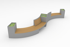 3D Model Bench Park 8