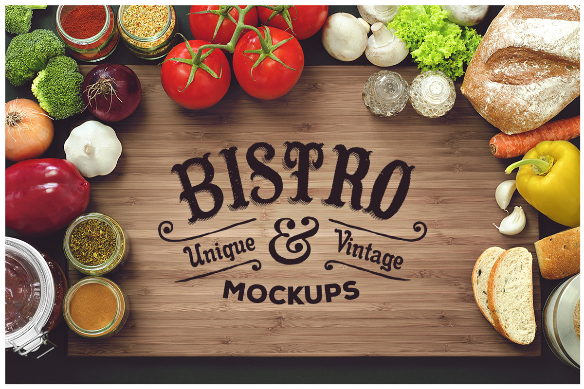 5 Bistro Mockups Pack, a Mockup by Victor Barac (Photo 3 of 5)