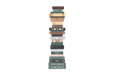 Extremely high pile of vintage books, an Object Graphic by Toltemara