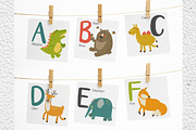 English Alphabet and cards. EPS, PDF, an Animal Illustration by KVIO (Thumbnail 5 of 8)