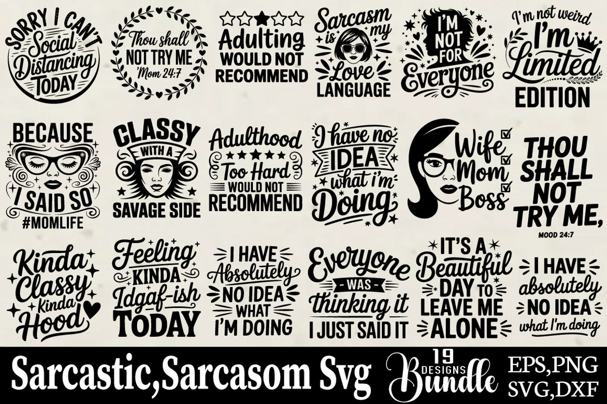 Sarcastic,Sarcasom-Svg-Bundle, an Object Graphic by DollarSmart (Photo 1 of 4)