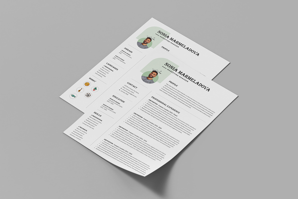 3 Page Resume Template CV Template, a Resume Template by PixelStudio (Photo 3 of 10)