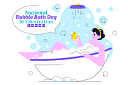 10 National Bubble Bath Day, a Person Illustration by denayunebgt (Thumbnail 1 of 4)