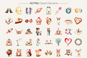Cosmic Valentine Watercolor Clipart, an Illustration by Artnoy (Thumbnail 2 of 8)