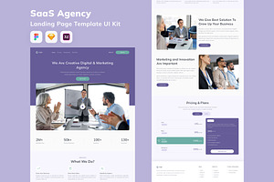 SaaS Agency Landing Page UI Kit, an UI Kit Template by Betush