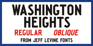 Washington Heights JNL, a Sans Serif Font by Jeff Levine Fonts