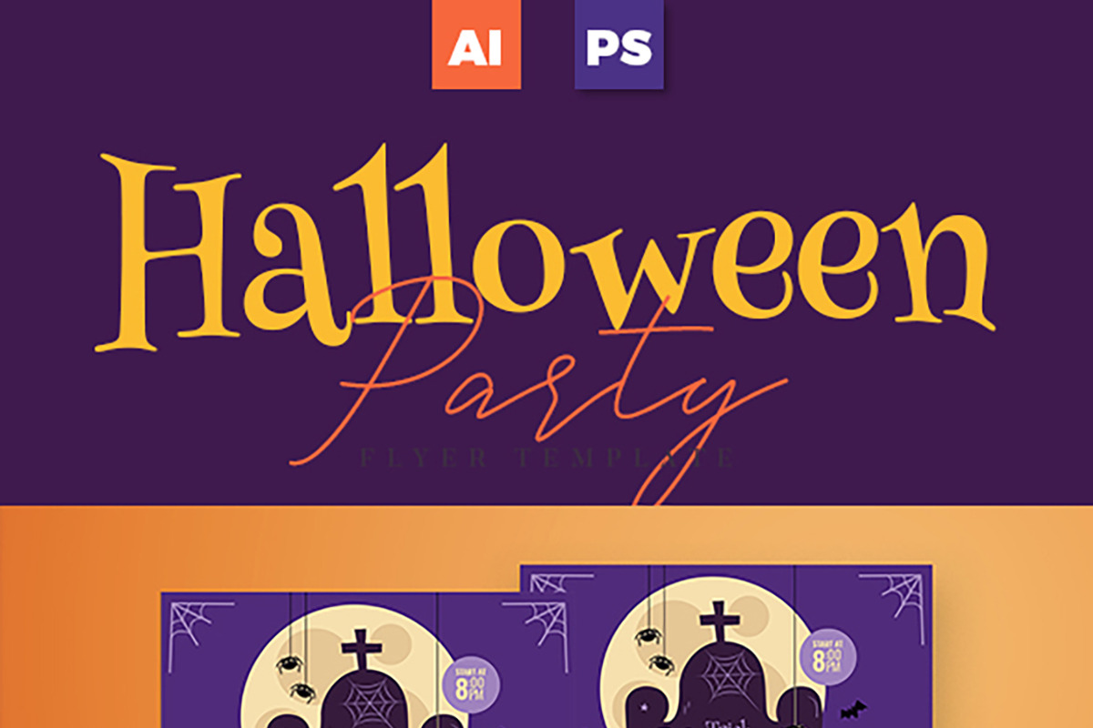 Halloween Trick or Treat Flyer, a Flyer Template by Esui Studio (Photo 2 of 4)