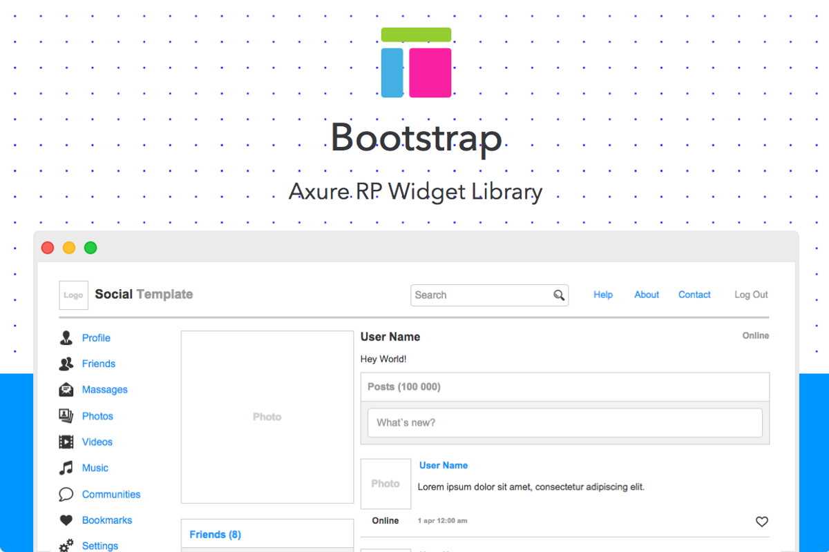 Axure widget library / Bootstrap, an Action Add-On by Axemplate