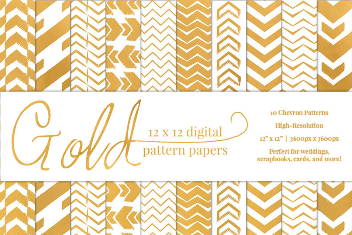 Gold Chevron Pattern Paper preview 2