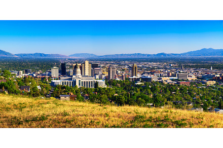Panorama of Salt Lake City skyline, an Architecture Photo by Nick Fox
