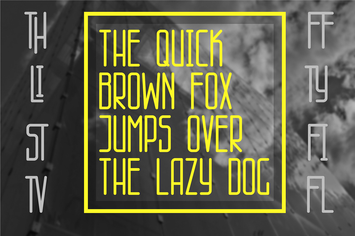Skyscraper thin line style font. preview 3