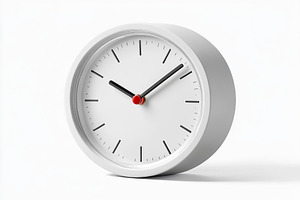 Alarm clock on white background, an Abstract Photo by AlyaAnd