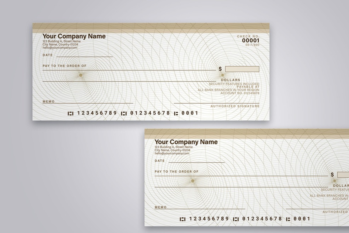 Vintage Bank Check Template, a Stationery Template by DesignerCandies (Photo 2 of 2)