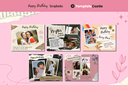 5 Happy Birthday Scrapbook Templates, a Templates & Theme by TemplateCastleStore (Thumbnail 2 of 9)
