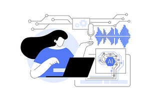 AI Voice Recognition abstract, a Technology Illustration by Visual Generation