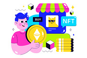 10 NFT Non Fungible Token Vector, a Finance Illustration by denayunebgt (Thumbnail 4 of 4)