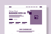 Modern Wireframe Landing Page, a Wireframe Template by MightyDesign (Thumbnail 2 of 9)