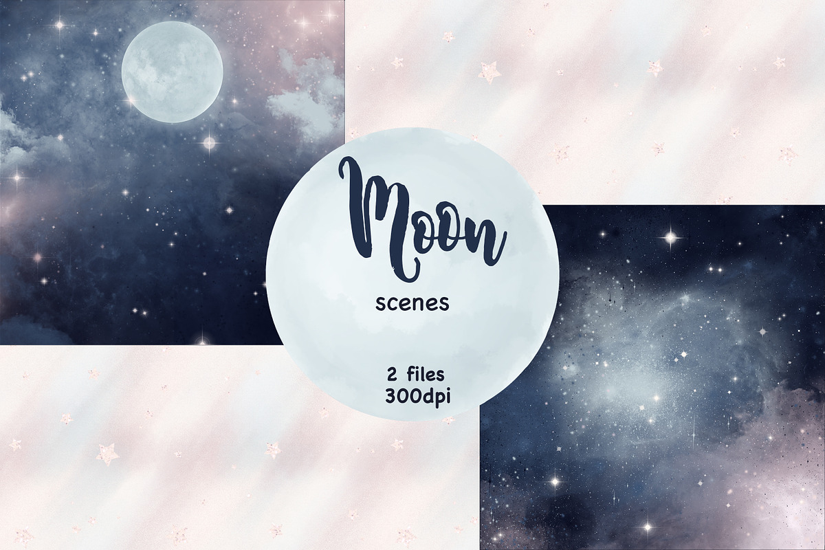 Moon Scene, a Decorative Illustration by GlamArtZhanna (Photo 1 of 3)