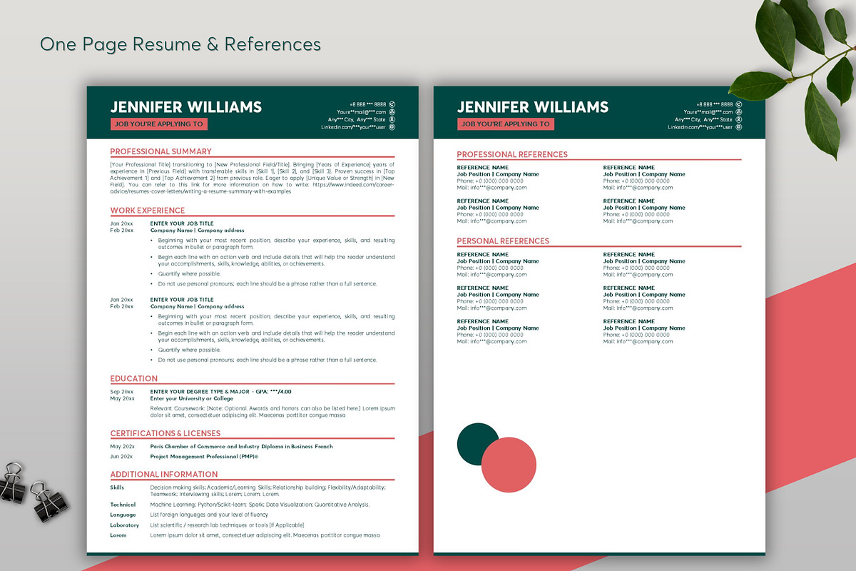 ATS Resume CV Word & Google Docs 45, a Resume Template by MrCam Template Resume|CV (Photo 4 of 8)