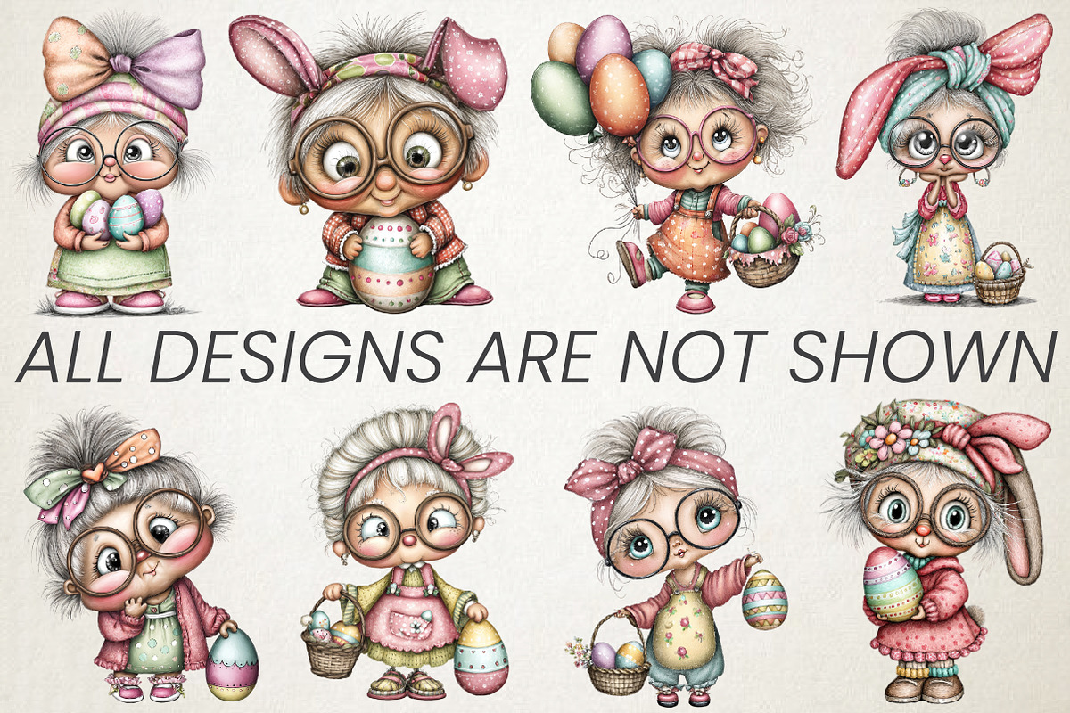 Whimsical Easter Grandma Clipart, an Illustration by RobertsArt (Photo 6 of 6)