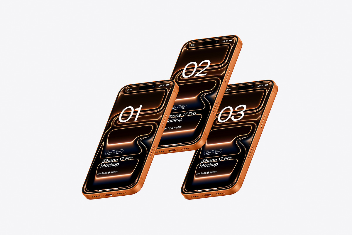 iPhone 17 Pro - 24 Mockups Scenes, an iPhone Mockup by Asylab (Photo 39 of 61)