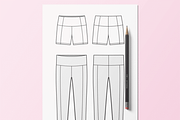 Sportswear for Women Flat Sketch Set, an Illustration by HYDNSTUDIO (Thumbnail 9 of 10)