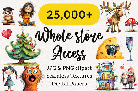 Whole Store - Clipart, Patterns, a Decorative Illustration by PaintPixelCo