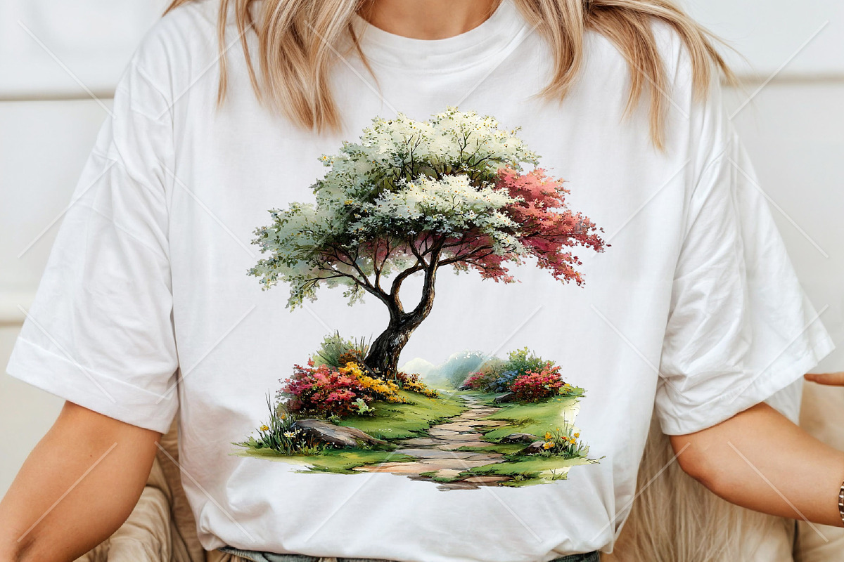 Whimsical Spring Landscape Clipart, a Seasonal Illustration by Canvas Craft (Photo 6 of 10)