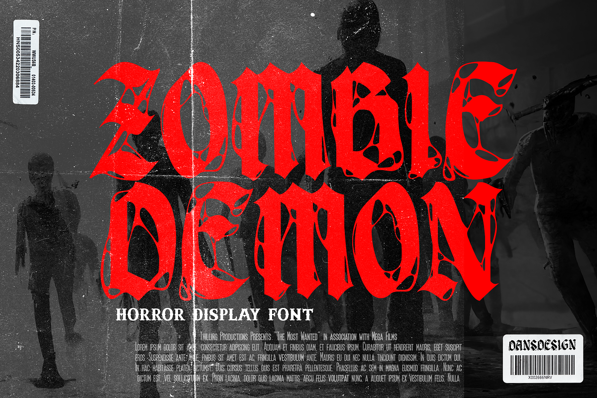 Zombie Demon Metal Horror Display, a Blackletter Font by dansdesign (Photo 1 of 8)