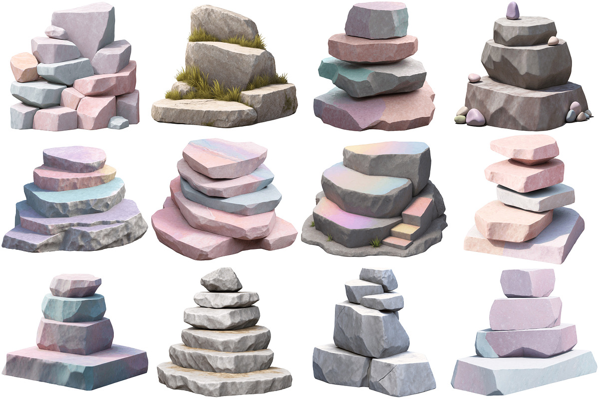 3D Rock Clipart Png, an Object Illustration by Forhadx5 (Photo 6 of 6)