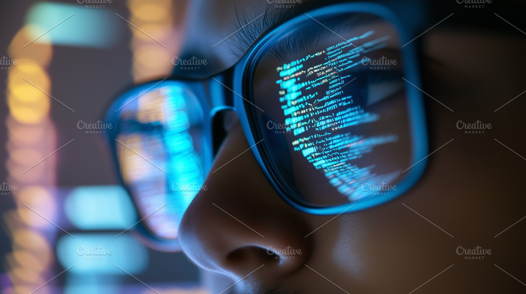 Close up view of a person's glasses, a Technology Photo by MistyDay
