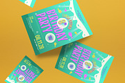 Blue Modern Kids Birthday Invitation, a Card Template by graphicook (Thumbnail 3 of 3)