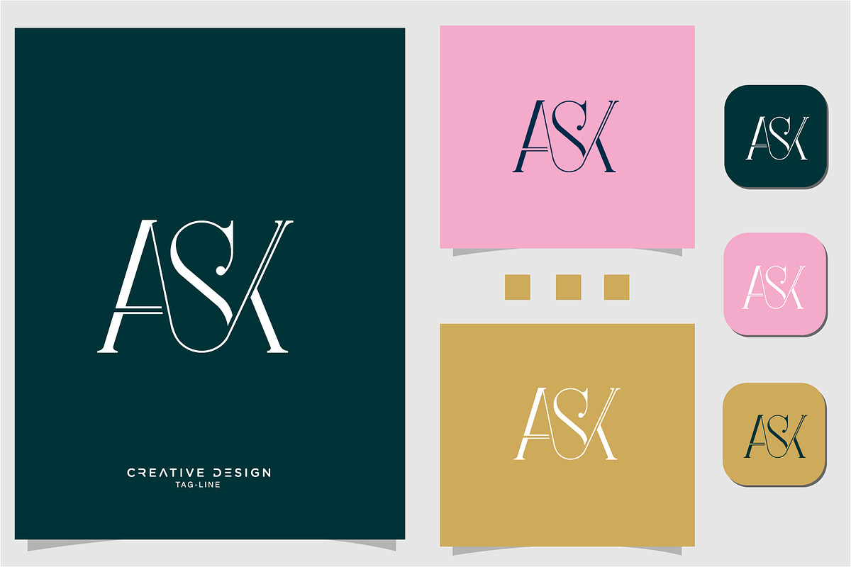ASK, Abstract letters Logo Monogram, a Branding & Logo Template by art_creater (Photo 1 of 2)