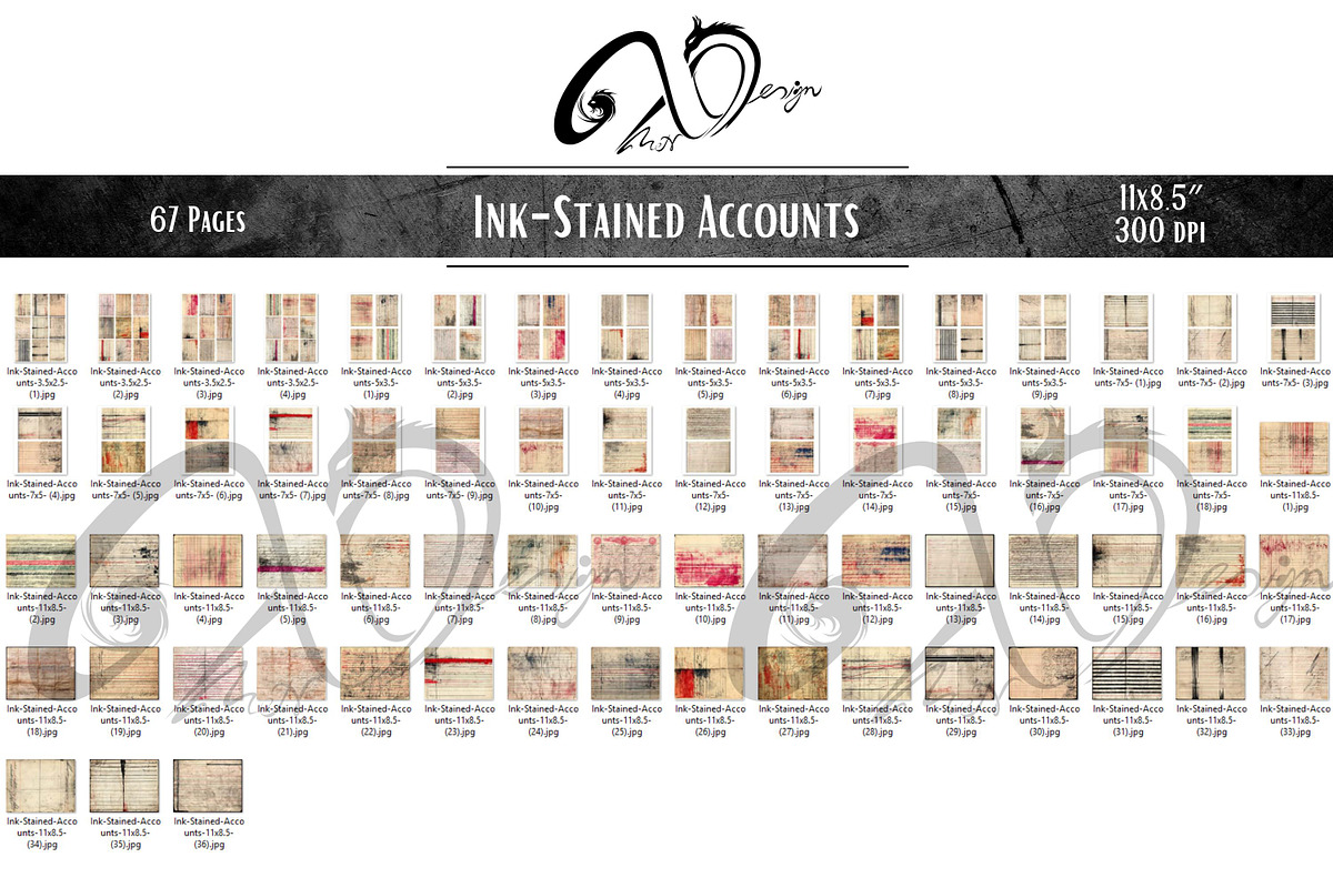 Ink-Stained Accounts: Antique Ledger, a Background Graphic by NiiiNArt (Photo 6 of 8)