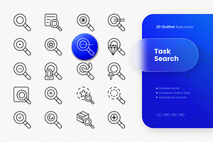 Task Search Outline Icons