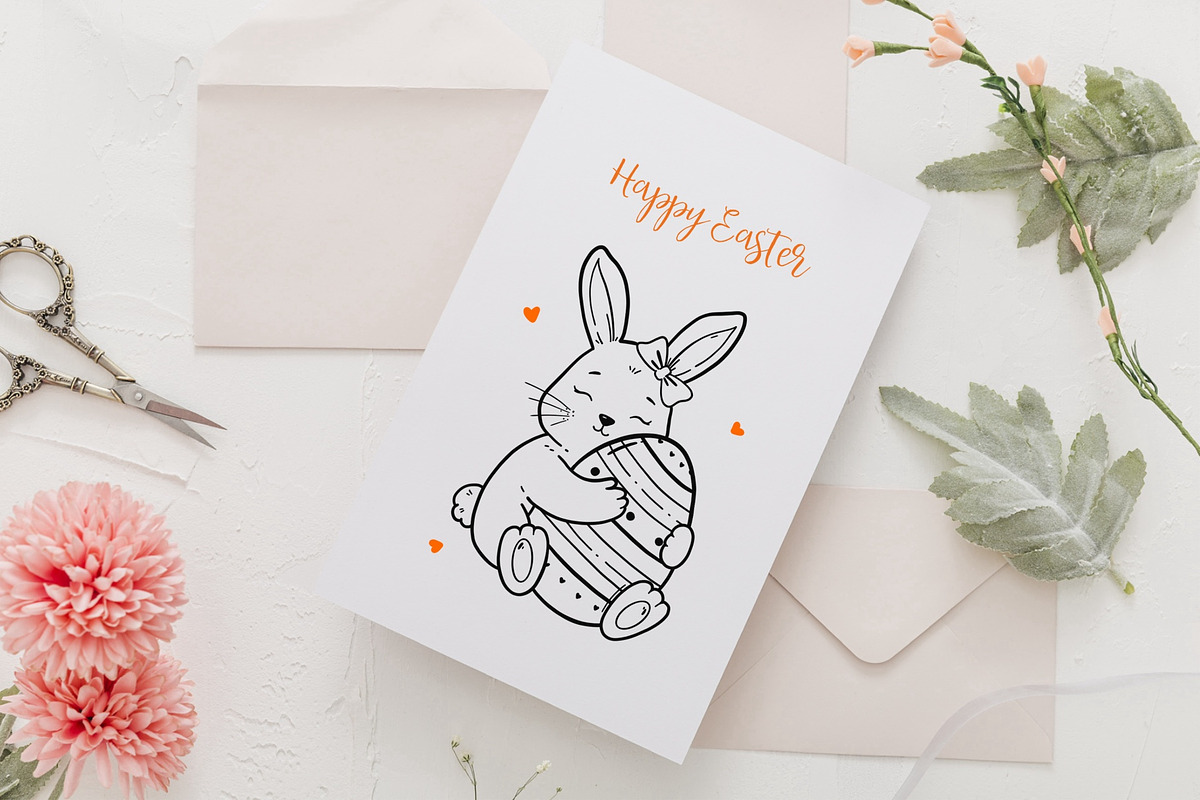 Easter Bunny Clipart Set PNG SVG, a Seasonal Illustration by ArtGiftsStudio (Photo 2 of 5)