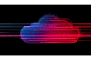 Digital cloud technology with binary, a Technology Illustration by Lermont51