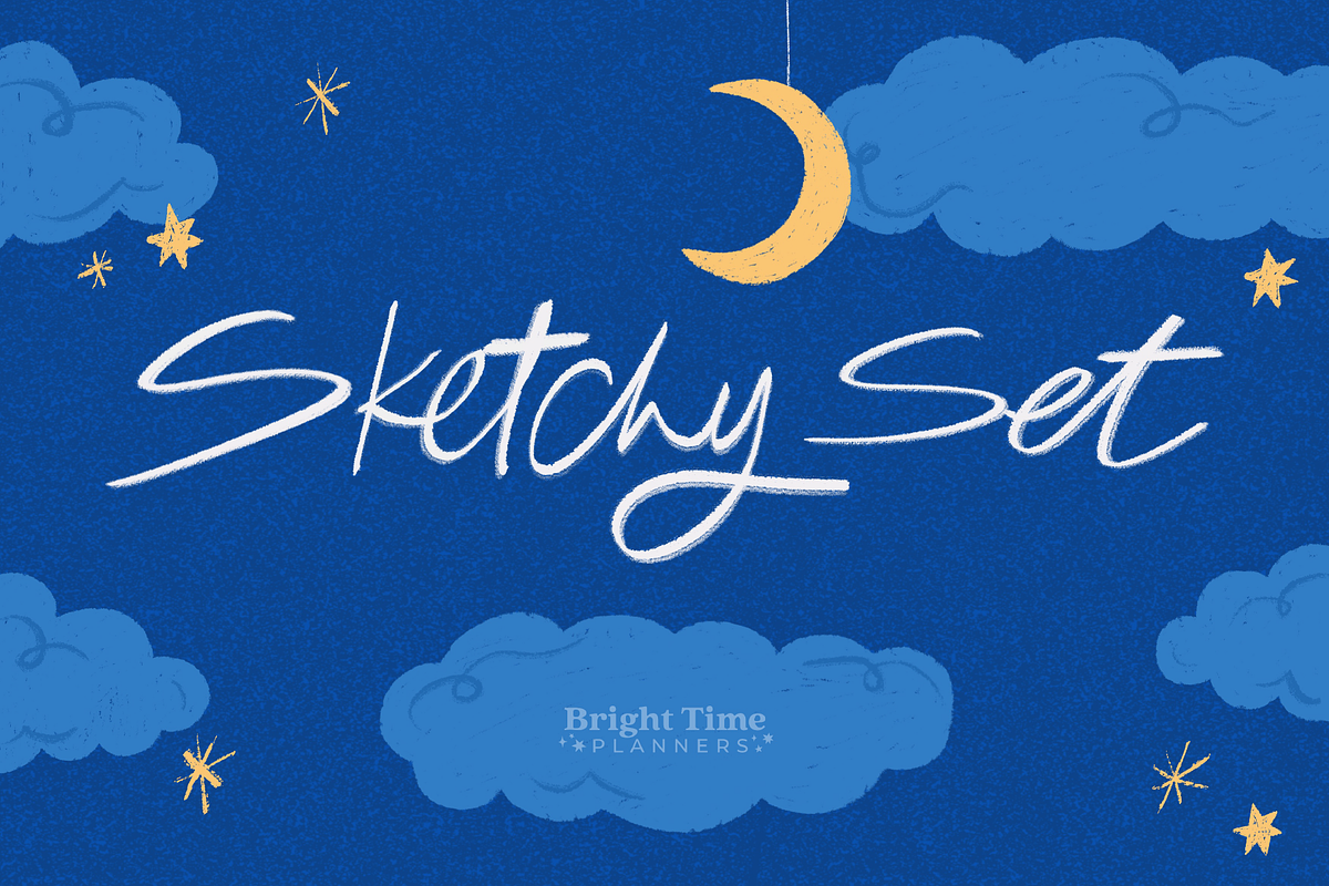 Sketchy Procreate Brush Set, a Brush Add-On by Bright Time Designs (Photo 2 of 6)