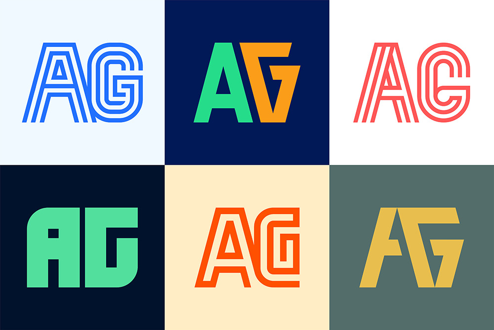 Set of letter AG logos, an Object Graphic by NataliiaVolyk