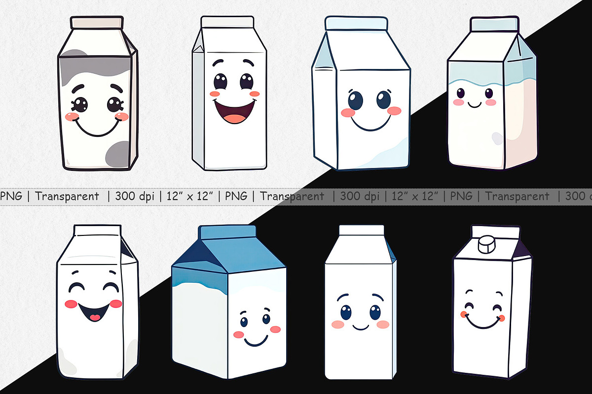 Milk Carton Clipart, a Graphic by Artnoy (Photo 2 of 5)