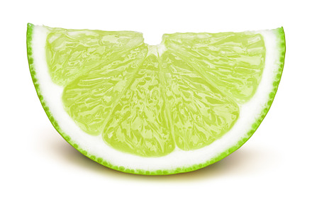 Lime fruit slice isolated on white