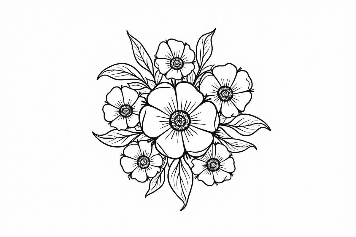 8 Pages Flower Coloring Bundle, an Illustration by Amazin_art (Photo 8 of 9)