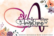 Angelinn Monogram, a Script Font by Letterara (Thumbnail 1 of 12)
