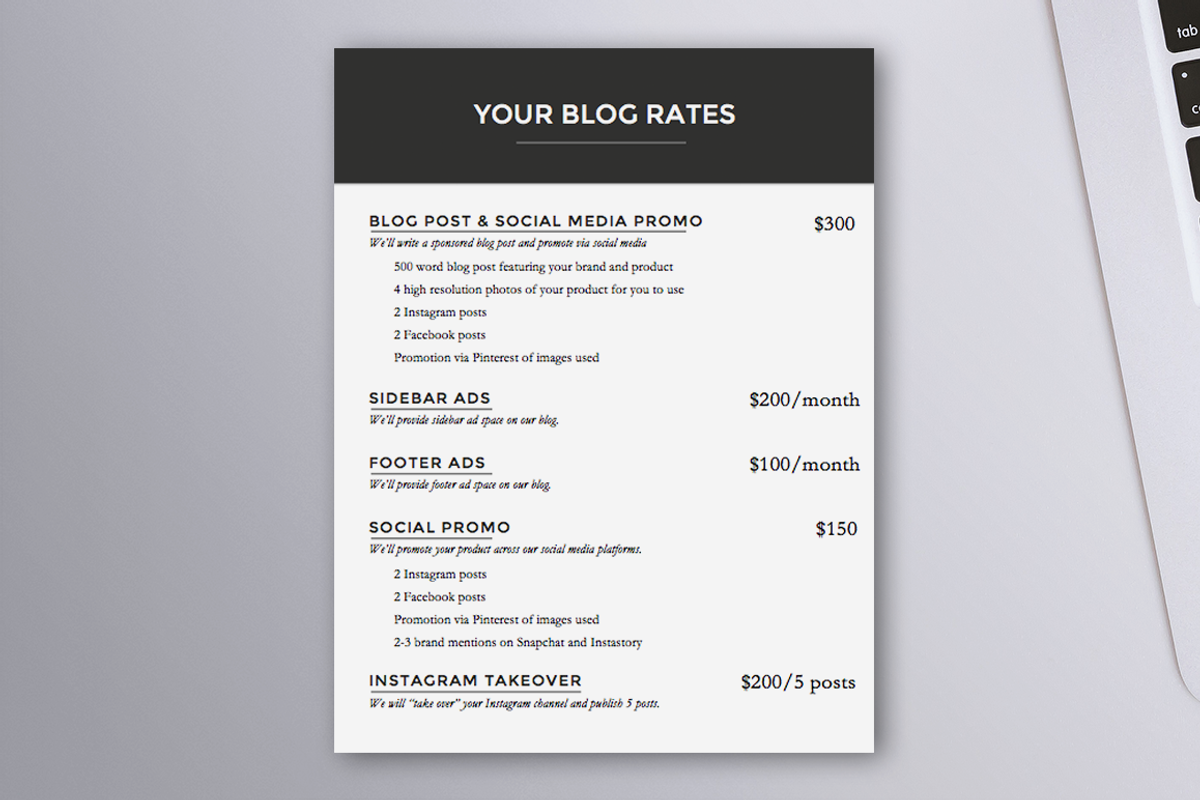 Blog Ad Rates Template MS Word, a Resume Template by MinimalistWord
