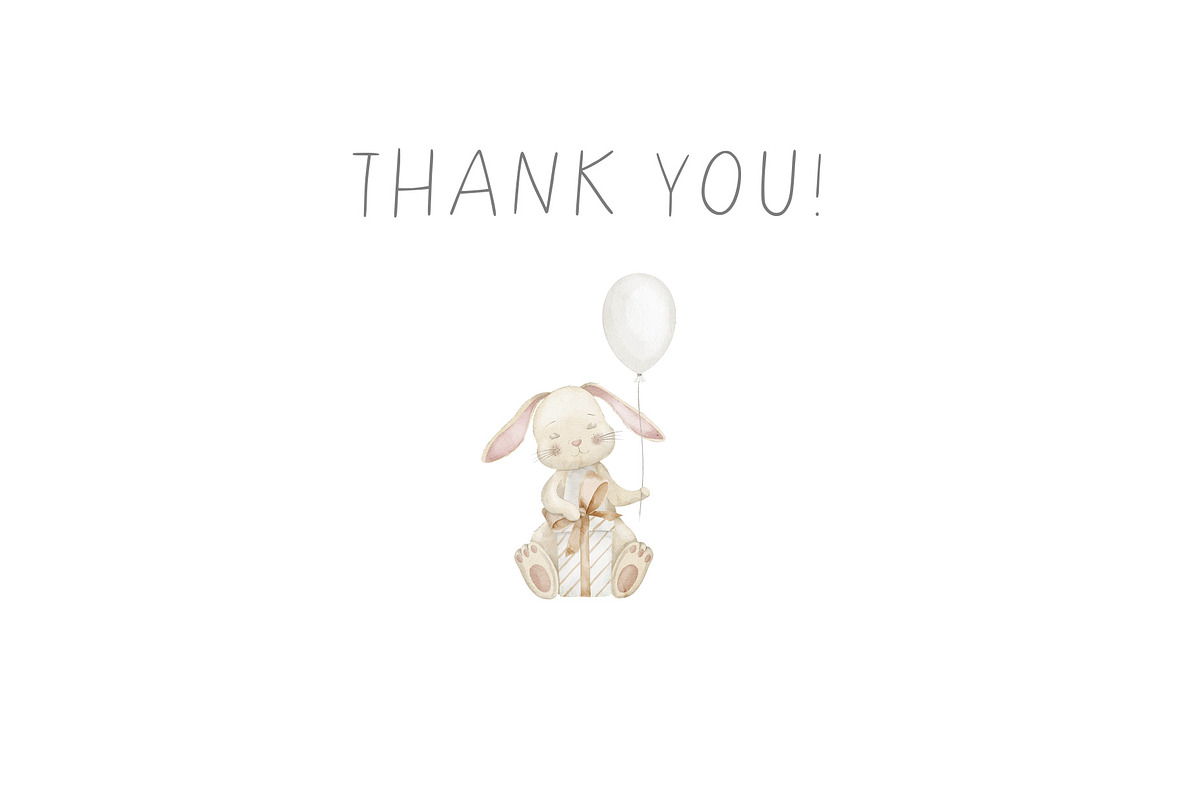 Watercolor Bunny Baby Clipart, an Illustration by Alisles (Photo 14 of 14)