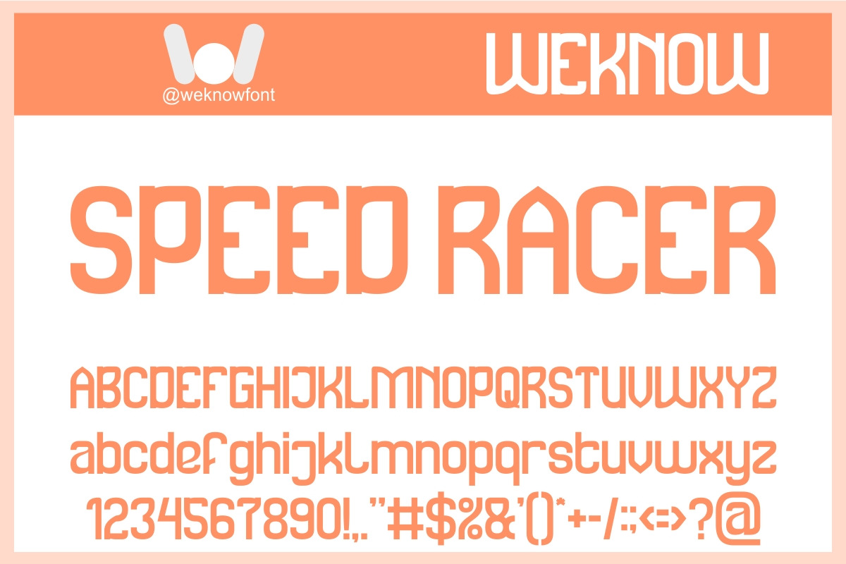 Speed Racer Font, a Sans Serif Font by weknow (Photo 1 of 8)
