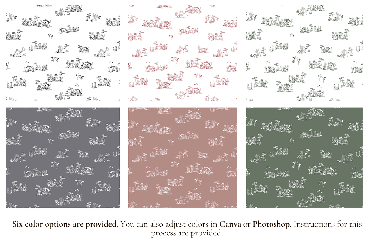 Flamingo Toile Illustrated Pattern, a Background Graphic by Hughes Studio (Photo 2 of 8)